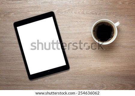 Blank tablet on office desk