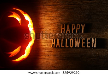 Spooky Halloween background with jack o lantern - Happy Halloween