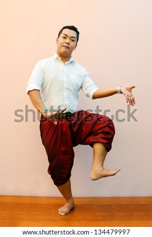 Body language to show Thai dance master. According to Characters of Performing arts of Thailand.