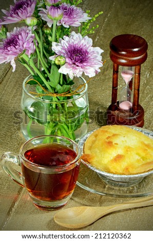 Tea Time with English Tea and Homemade  Coconut Pie.