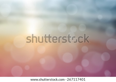 Blurred Sunrise Background with Bokeh, Early Morning Light, The Natural Lighting Phenomena.