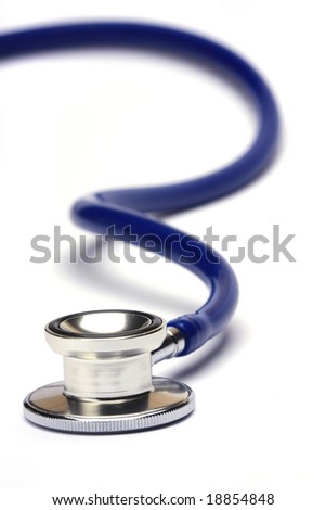 red blue stethoscope isolated in white background red blue stethoscope isolated in white background