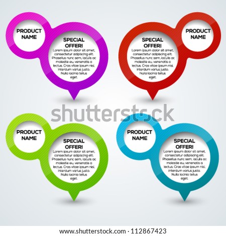 Logo Design Banners on Colorful Glossy Speech Bubble Banners For Different Advertising Design
