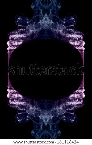 colored smoke frame on black background