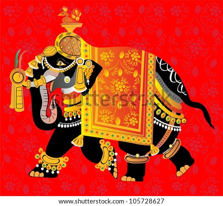 Decorated Indian Elephant