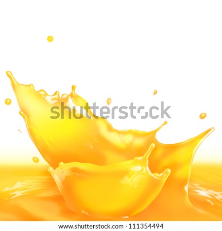 Fresh Orange juice splash making amazing waves and drops Digital Painting Fresh Orange juice splash making amazing waves and drops Digital Painting
