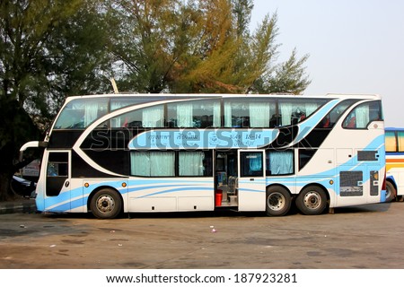 CHIANGMAI, THAILAND- MARCH  20  2013: Viriya tour company bus no.18-14  route Bangkok and Chiangmai. Photo at Chiangmai bus station, thailand