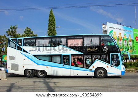CHIANGMAI, THAILAND- OCTOBER 23 2012: Viriya tour company bus no.18-14 route Bangkok and Chiangmai. Photo at Chiangmai bus station, thailand.