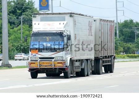 CHIANGMAI, THAILAND - JULY  23  2009 :  Refrigerated container truck of Nim See Seng Transport 1988 company. Photo at Road No.11 about 5 Km from Chiangmai city.