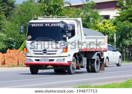 CHIANGMAI, THAILAND - MAY 25 2014 : Private 6 wheel Dump Truck. Photo at road no.121 about 8 km from downtown Chiangmai, thailand.