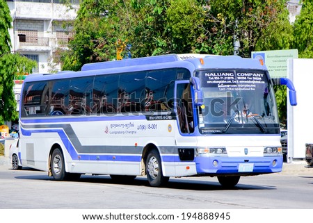 CHIANGMAI, THAILAND - MAY  25 2014: Bus No 8-001 of Naluang Bus Company. International bus between Chiangmai (thailand) and Luangprabang (Laos). Photo at Chiangmai bus station, thailand.
