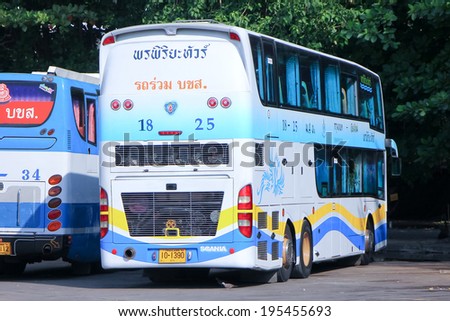 CHIANGMAI, THAILAND- MAY 25 2014  Pornpiriya tour company bus no 18-25 route Bangkok and Chiangmai  Photo at Chiangmai bus station, thailand