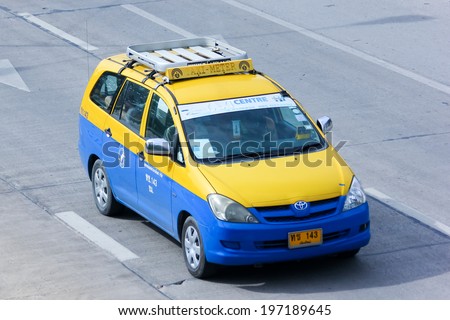 CHIANGMAI, THAILAND - JUNE 4  2014 : City taxi chiangmai, Service in city. Photo at road no 107, About 8 Km from chiangmai city, thailand.