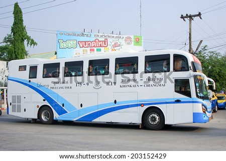 CHIANGMAI, THAILAND- APRIL 20 2014: Phuluang tour company bus no.175-9 route Khonkaen and Chiangmai. Photo at Chiangmai bus station, thailand