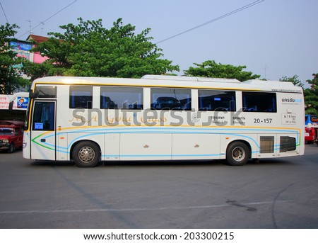 CHIANGMAI , THAILAND -APRIL 20 2014:Sunlong bus of Nakhonchai air company bus (NCA GOLD CLASS). Route Bangkok and Khonkaen. Photo at Chiangmai bus station.