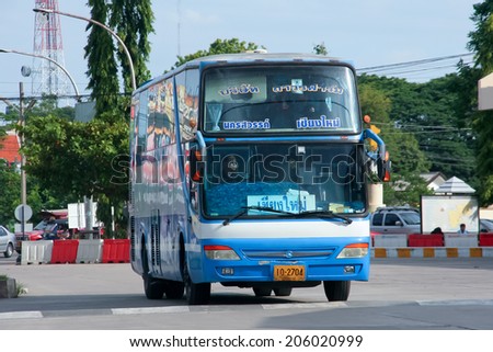 CHIANGMAI, THAILAND- JULY  23 2009: Thavornfarm tour company bus no.118-4 route Nakhonsawan and Chiangmai. Photo at Chiangmai bus station, thailand.