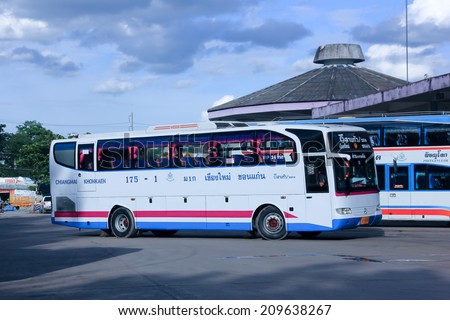 CHIANGMAI, THAILAND- AUGUST 14 2012: Esarn tour company VIP bus no.175-1 route Khonkaen and Chiangmai. Photo at Chiangmai bus station, thailand.