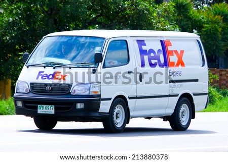 CHIANGMAI , THAILAND - AUGUST 22 2014:  Fedex logistic van. Photo at road no 121 about 8 km from downtown Chiangmai, thailand.