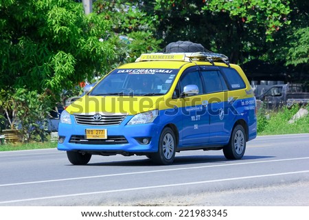 CHIANGMAI, THAILAND - OCTOBER 3 2014: City taxi chiangmai, Service in city. Photo at road no.121 about 8 km from downtown Chiangmai, thailand.