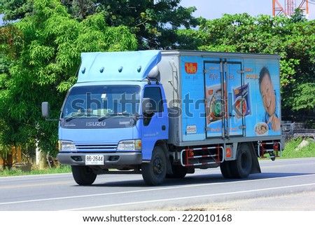 CHIANGMAI, THAILAND - OCTOBER 3 2014: Cargo Truck of Thai Preserved Food Factory Company Limited. Photo at road no.121 about 8 km from downtown Chiangmai, thailand.