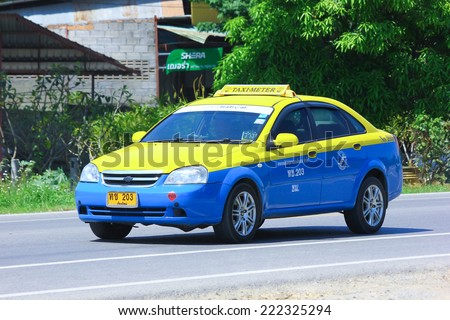 CHIANGMAI, THAILAND - OCTOBER 3 2014: City taxi chiangmai, Service in city. Photo at road no.121 about 8 km from downtown Chiangmai, THAILAND.