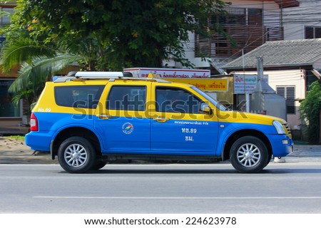 CHIANGMAI, THAILAND - OCTOBER 18 2014: City taxi chiangmai, Service in city. Photo at road no.121 about 8 km from downtown Chiangmai, thailand.