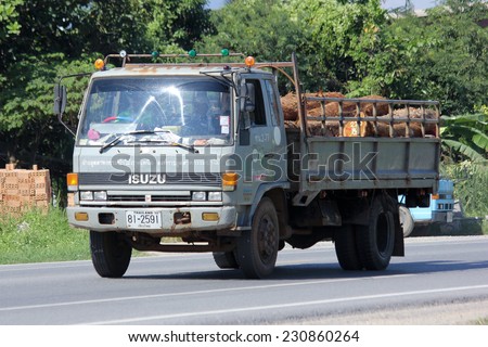 CHIANGMAI, THAILAND - NOVEMBER 13 2014:  Truck of Thailand Forest Industry Organization. Photo at road no 121 about 8 km from downtown Chiangmai, thailand.