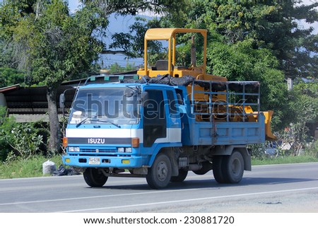 CHIANGMAI, THAILAND - NOVEMBER 13 2014: Truck and Tractor of Thailand Land Development Department. Photo at road no.121 about 8 km from downtown Chiangmai, thailand.