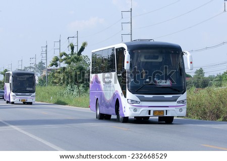 CHIANGMAI, THAILAND - NOVEMBER 17 2014: Travel bus of Standard tour. Photo at road no 121 about 8 km from downtown Chiangmai, thailand.