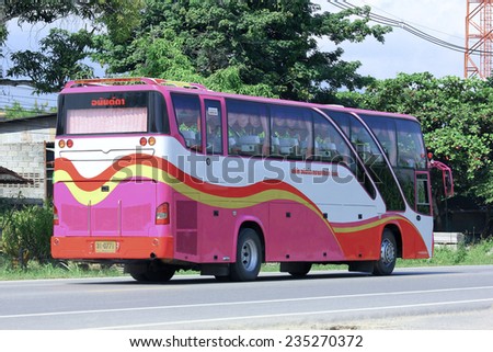 CHIANGMAI, THAILAND - OCTOBER 2 2014:  Travel bus of Ananda Transport. Photo at road no 121 about 8 km from downtown Chiangmai, thailand.