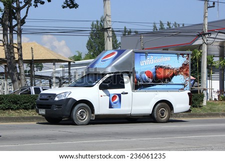 CHIANGMAI, THAILAND - OCTOBER 4 2014: Pepsi Cola Mini Truck . Photo at road no 121 about 8 km from downtown Chiangmai, thailand.