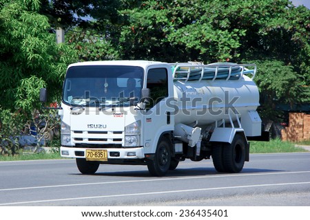 CHIANGMAI, THAILAND - OCTOBER 10 2014: Private of Sewage truck. Photo at road no.121 about 8 km from downtown Chiangmai, thailand.