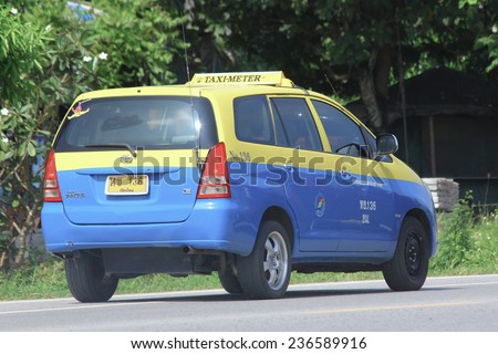 CHIANGMAI, THAILAND -OCTOBER 6 2014: City taxi chiangmai, Service in city. Photo at road no.121 about 8 km from downtown Chiangmai, thailand.