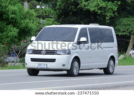 CHIANGMAI, THAILAND -OCTOBER 6 2014: Private van. Photo at road no.121 about 8 km from downtown Chiangmai, thailand.