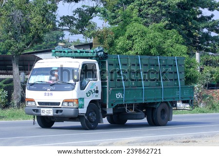 CHIANGMAI, THAILAND -OCTOBER 18 2014: Truck of Thai Beverage Public Company Limited. Photo at road no 121 about 8 km from downtown Chiangmai, thailand.