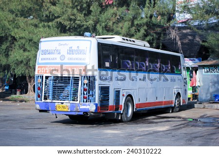 CHIANGMAI, THAILAND - DECEMBER 27 2014: Esarn tour company bus no.175-33 route Khonkaen and Chiangmai. Photo at Chiangmai bus station, thailand.