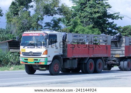 CHIANGMAI, THAILAND -OCTOBER 25 2014: Veeranan Transport Company truck. Photo at road no 121 about 8 km from downtown Chiangmai, thailand.