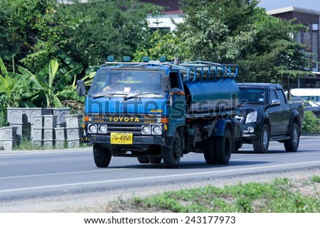 CHIANGMAI, THAILAND - NOVEMBER 1 2014:  Private of Sewage truck. Photo at road no.121 about 8 km from downtown Chiangmai, thailand.