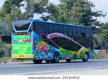 CHIANGMAI, THAILAND - DECEMBER  8 2014:  Travel bus of Silaat Transport Company.  Photo at road no.121 about 8 km from downtown Chiangmai, thailand.