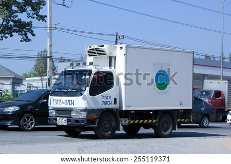 CHIANG MAI, THAILAND - DECEMBER  25 2014: Cold Container Truck of Royal Project.   Photo at road no.1001 about 8 km from city center, thailand.