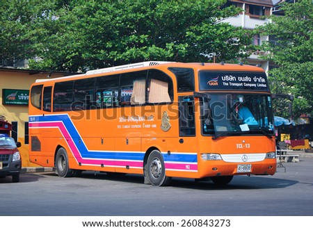 CHIANG MAI, THAILAND - FEBRUARY  28 2015:  Cargo Express Bus of  The Transport Company Limited. Photo at Chiangmai bus station, thailand.