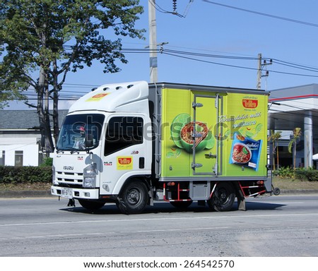 CHIANG MAI, THAILAND - JANUARY 11 2015: : Cargo Truck of Thai Preserved Food Factory Company Limited. Photo at road no.1001 about 8 km from city center, thailand.