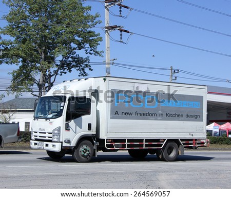CHIANG MAI, THAILAND - JANUARY 11 2015: : Container Cargo Truck of RCD Kitchen. Photo at road no.1001 about 8 km from city center, thailand.