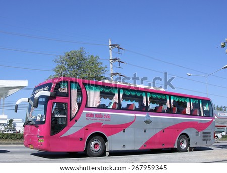 CHIANG MAI, THAILAND - JANUARY 13 2015: Travel Bus of The Transport Company Limited. Photo at road no 1001 about 8 km from downtown Chiangmai, thailand.