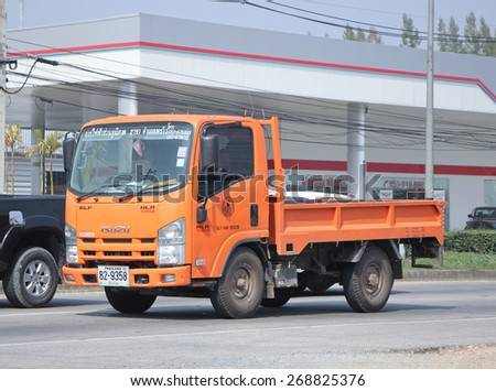 CHIANGMAI, THAILAND -JANUARY 20 2015: Truck of Provincial eletricity Authority of Thailand. Photo at road no.1001 about 8 km from downtown Chiangmai, thailand.