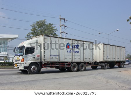 CHIANGMAI, THAILAND -JANUARY 20 2015: Trailer Container Cargo Truck of Cs Transport and Logistic Company. Photo at road no.1001 about 8 km from city center, thailand.