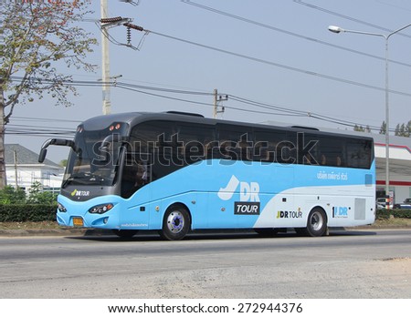 CHIANGMAI, THAILAND -FEBRUARY 2 2015:   Travel Bus of JDRtour. Photo at road no 1001 about 8 km from downtown Chiangmai, thailand.