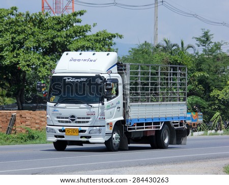 CHIANGMAI, THAILAND - JUNE 4 2015:  Private cargo truck.  Photo at road no 121 about 8 km from downtown Chiangmai, thailand.