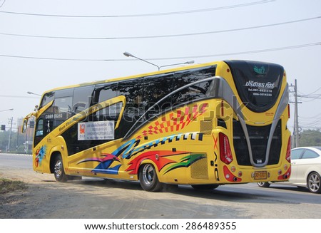 CHIANGMAI , THAILAND -FEBRUARY 16 2015:  Travel Bus of Chiangmai Thailertour. Photo at road no 1001 about 8 km from downtown Chiangmai, thailand.