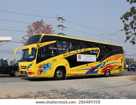 CHIANGMAI , THAILAND -FEBRUARY 16 2015:  Travel Bus of Chiangmai Thailertour. Photo at road no 1001 about 8 km from downtown Chiangmai, thailand.